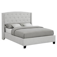 Eva Transitional Upholstered Queen Bed - Dove