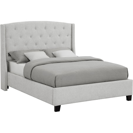 Eva Transitional Upholstered Queen Bed - Dove