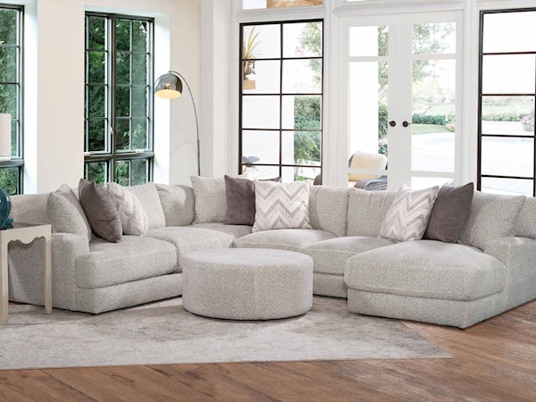 4-Piece Modular Sectional with Round Ottoman