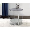 Steve Silver Frostine Round End Table with Glass Top