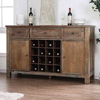 Rustic Server with Wine Storage