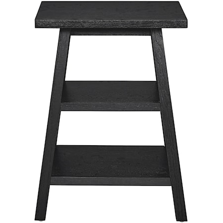 Farmhouse Square End Table with Shelves