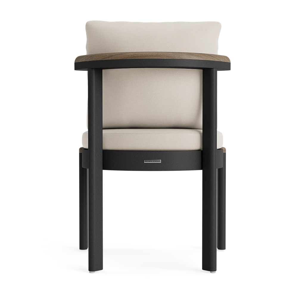 Barrel-Back Side Chair w/Teak Accenting