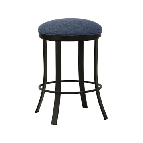 Bali Flat Swivel Backless Brush Stainless Steel Barstool  With Welt