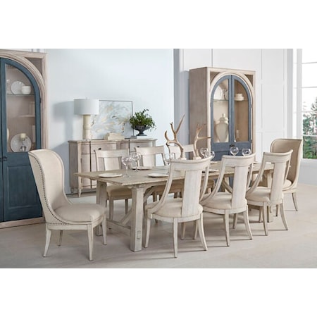 9-Piece Trestle Dining Set