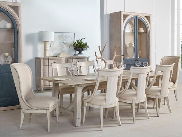 9-Piece Trestle Dining Set