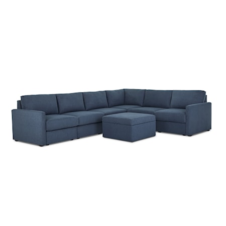 6-Piece Sectional Sofa and Storage Ottoman