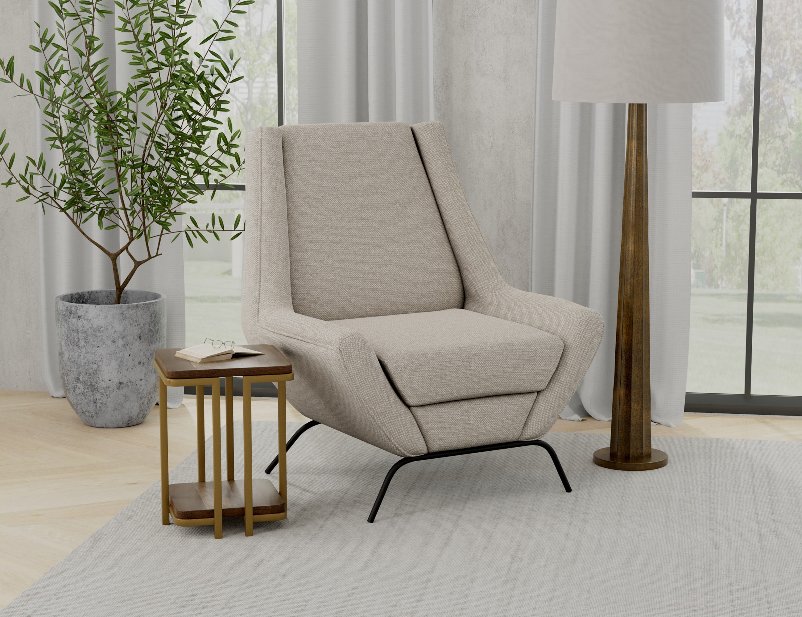 International Furniture Direct Tyne Upholstered Accent Chair