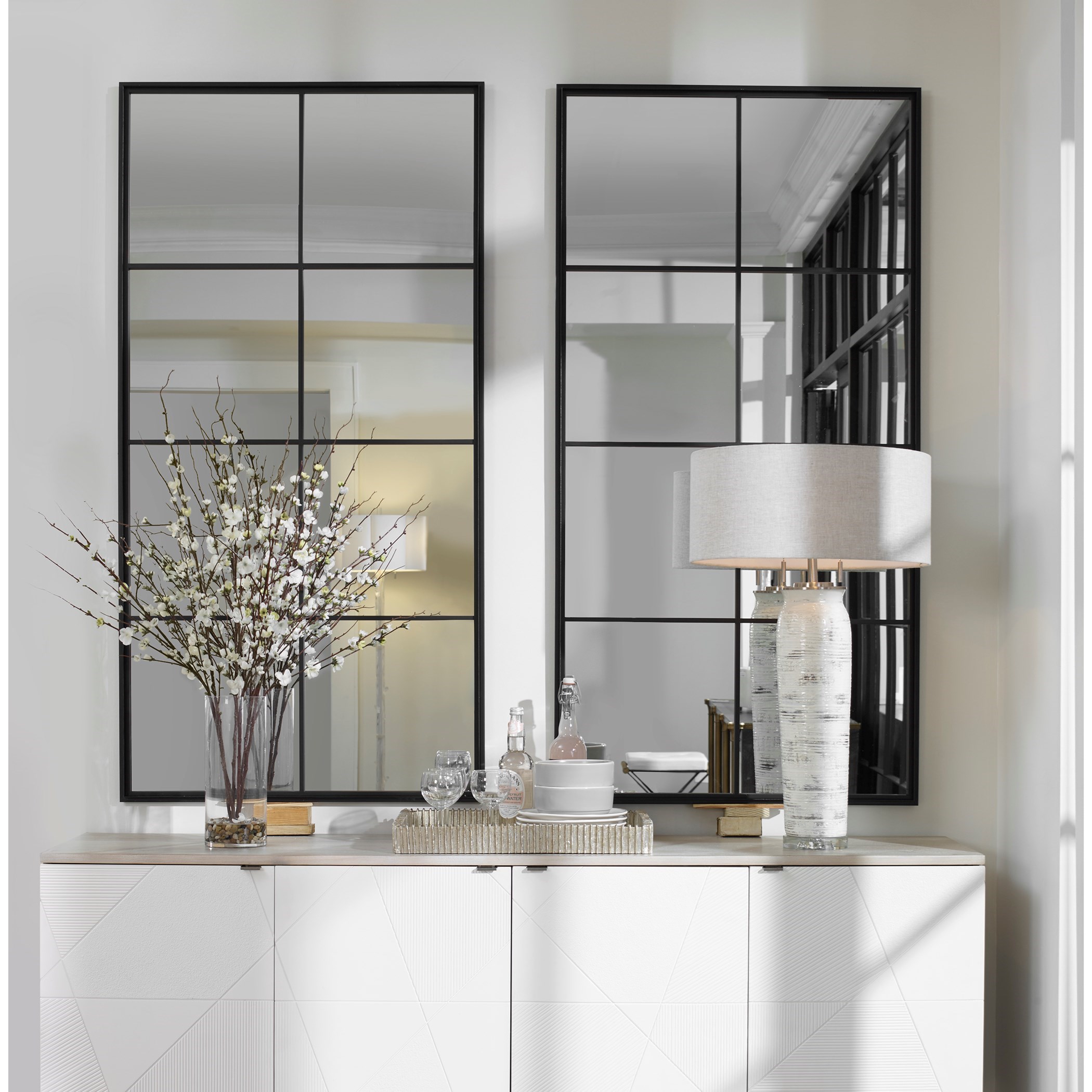 Uttermost Mirrors Rousseau Iron Window Mirror