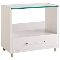 Contemporary Nightstand with Glass Top