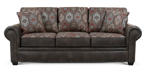 Rustic Sofa with Nailhead Trim