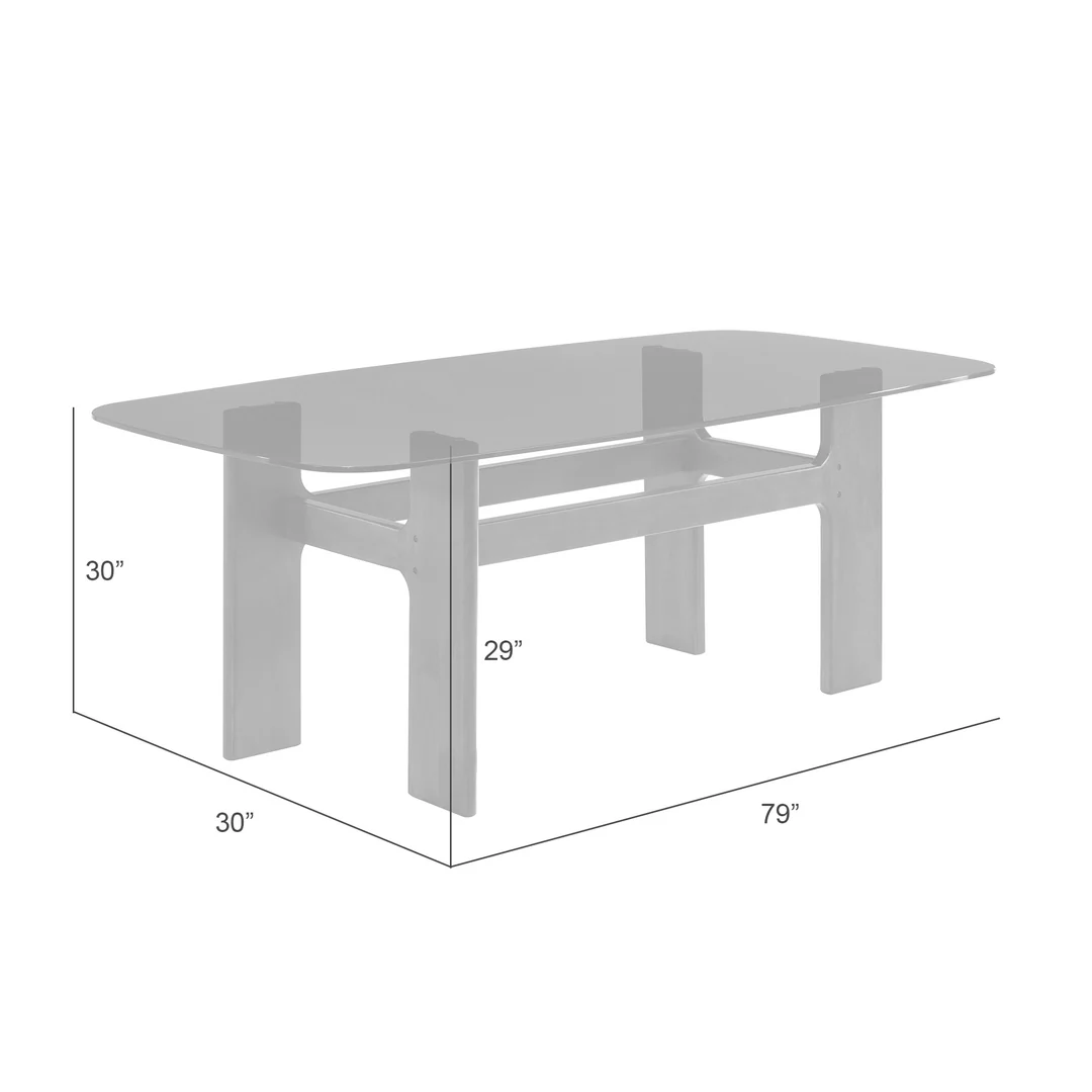 79" Tempered Glass-Top Dining Table