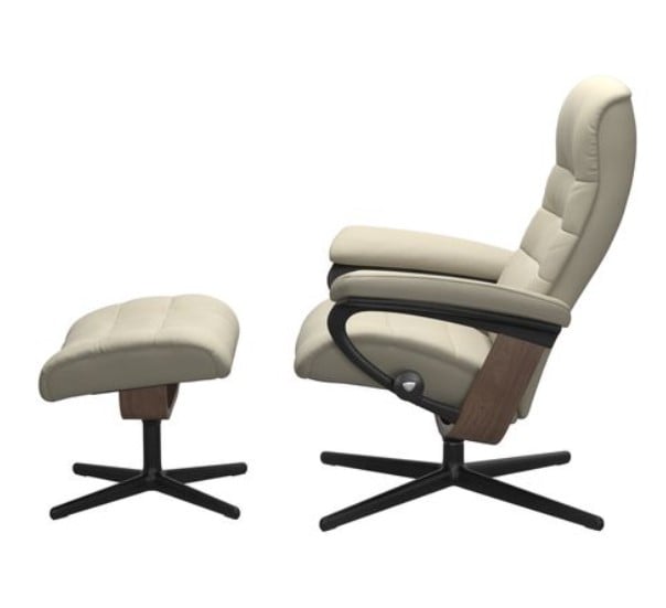 Stressless by Ekornes Opal Small Opal Cross Recliner & Ottoman