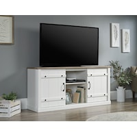 Farmhouse TV Stand Credenza with Sliding Doors