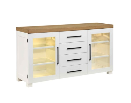 Contemporary 2-Door Server with Interior Lighting