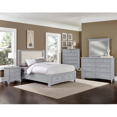 5-Piece Linen Upholstered Full Bedroom Set
