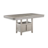 Glam Single Pedestal Counter-Height Dining Table with 12" Leaf