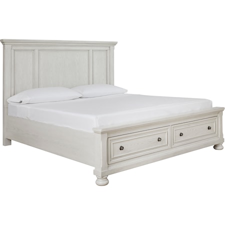 King Panel Bed with Storage