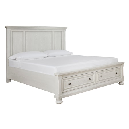 King Panel Bed with Storage