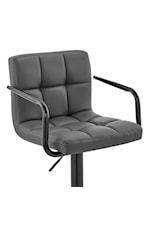 Armen Living Laurant Contemporary Adjustable Height Faux Leather Swivel Bar Stool