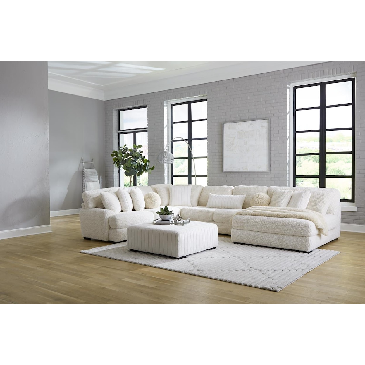 Albany 934 Doodle Ivory 3-Piece Sectional Sofa