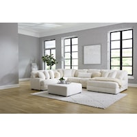 Transitional 3-Piece Sectional Sofa with Armless Chaise