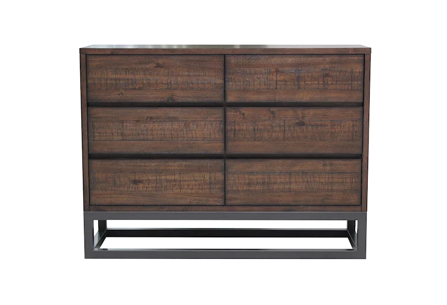Accents Modern Industrial 6 Drawer Dresser by Accentrics Home at Corner Furniture
