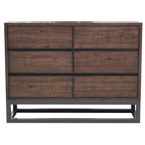 Modern Industrial Six-Drawer Dresser