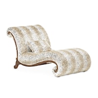 Traditional Upholstered Chaise with Single Throw Pillow