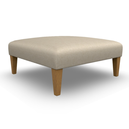Transitional Upholstered Ottoman with Two Pillows