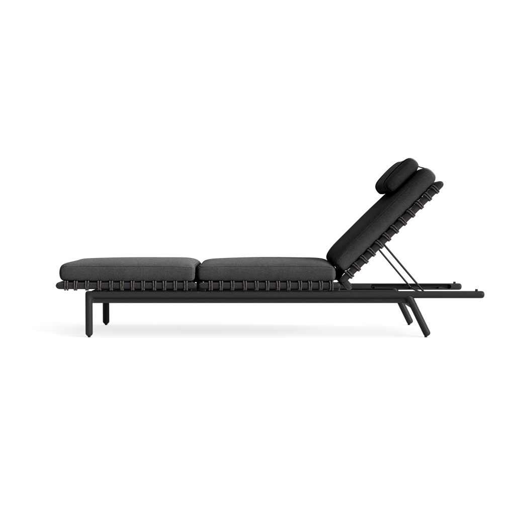 Adj. Lay-Flat Rope Chaise Lounge w/Headrest