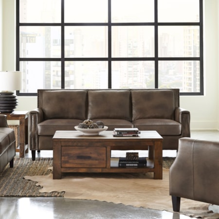 Leaton Recessed Arm Sofa Sugar