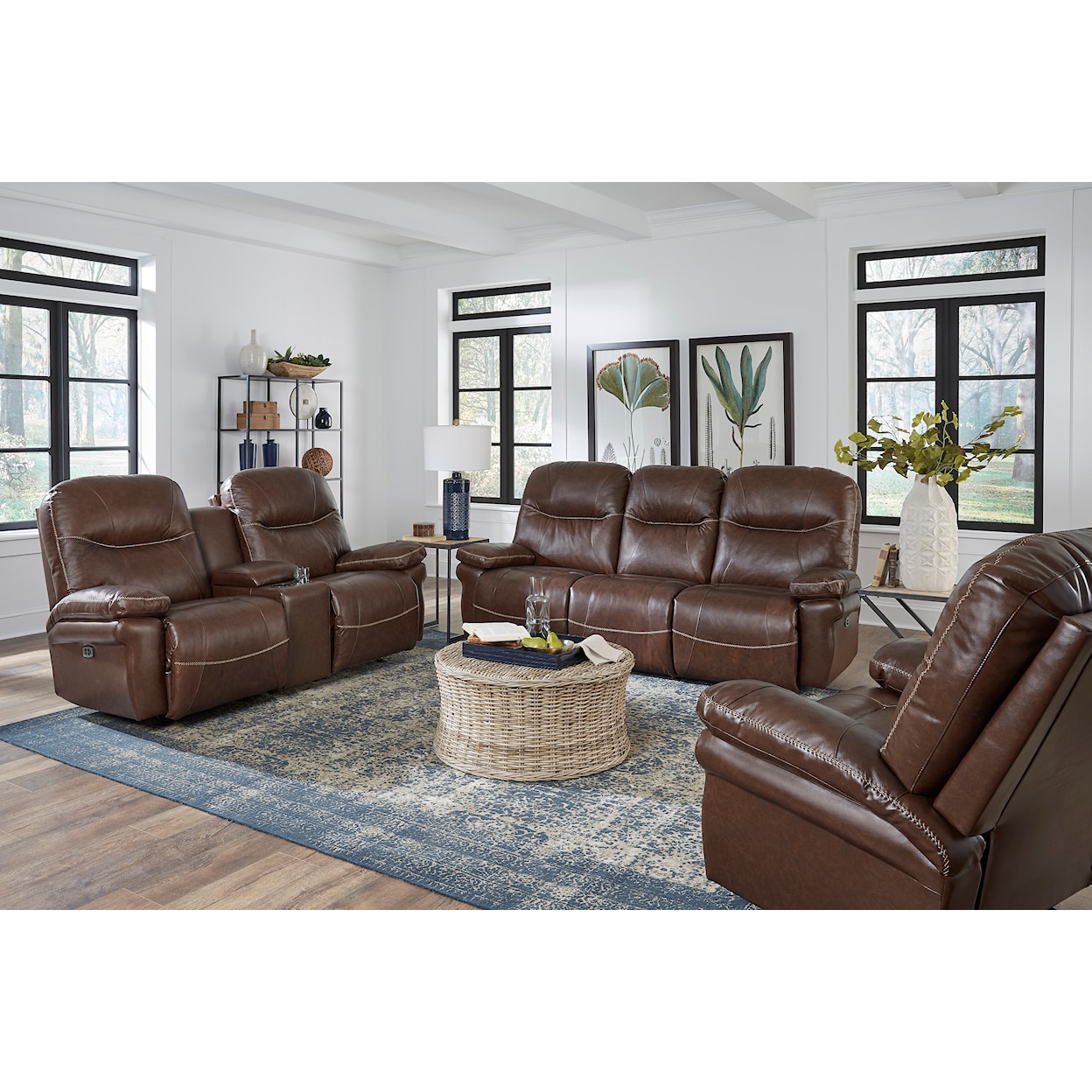 Best Home Furnishings Leya Leather Power Space Saver Recliner w/ HR