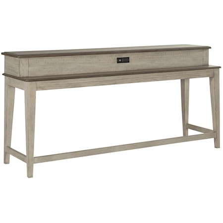 Modern Farmhouse Console Bar Table with Charging Station