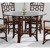 Tropical Round Dining Table with Glass Top