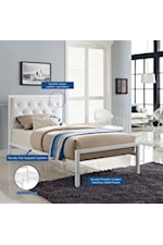 Modway Mia Mia Vinyl Queen Bed By Modway