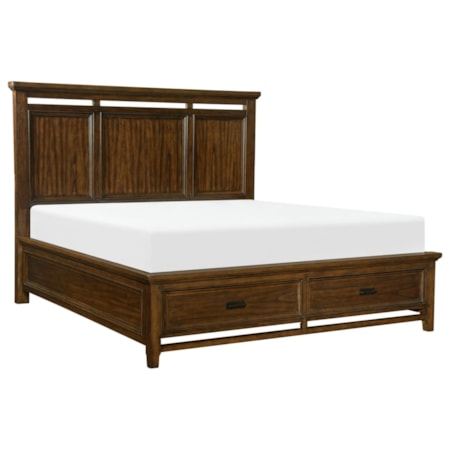 Cal King Platform Bed with Footboard Storage