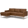 Best Home Furnishings Trafton Leather Chaise Sofa w/ USB Port & Metal Feet