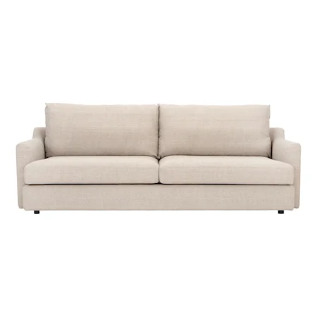 Contemporary Stationary Sofa with Track Armrests