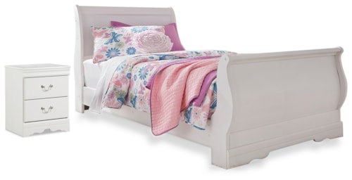 Twin Sleigh Bed With Nightstand