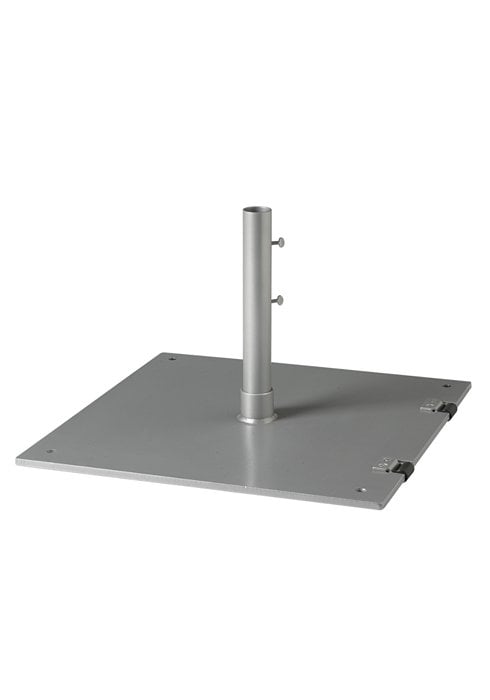 24" Square Steel Umbrella Base w/Wheels - 2.5" Pole