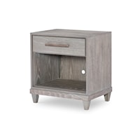 Contemporary 1-Drawer Nightstand with USB Ports