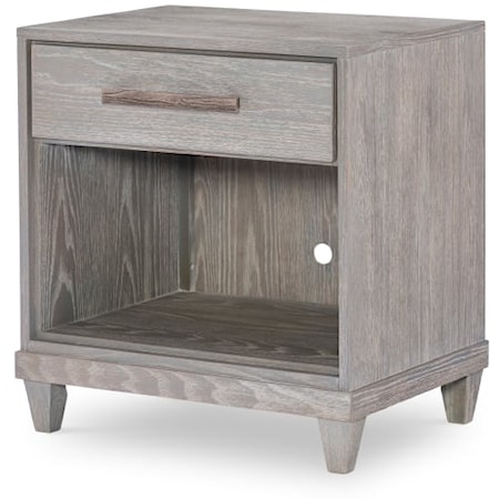 Contemporary 1-Drawer Nightstand with USB Ports