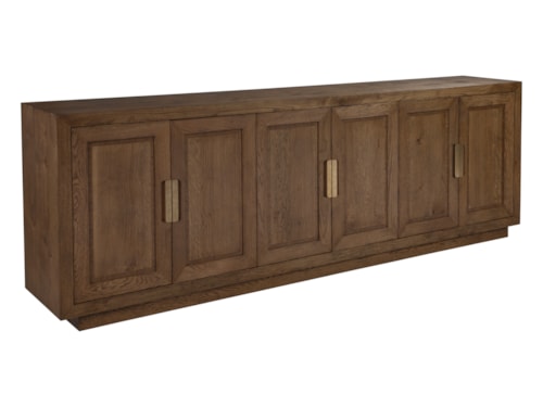 Transitional 6-Door Long Media Console