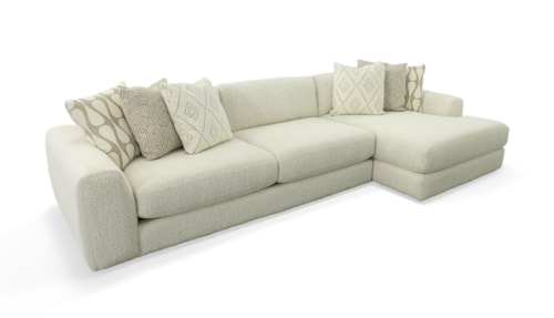 Modern 2-pc. Wide-Chaise Sectional with Throw Pillows