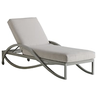 Transitional Outdoor Chaise Lounge with Adjustable Back & Cushion