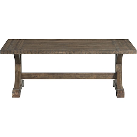 Rustic Cocktail Table with Trestle Base