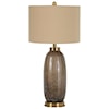 Ashley Furniture Signature Design Lamps - Contemporary Set of 2 Aaronby Taupe Glass Table Lamps