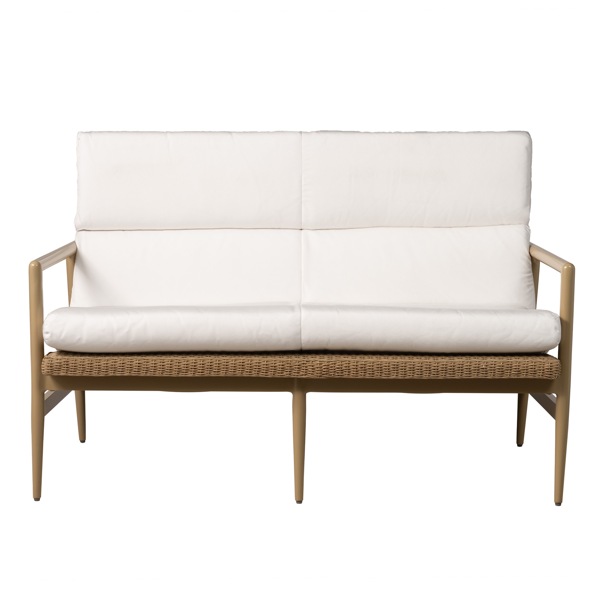 Cushioned Wicker-Seat Loveseat