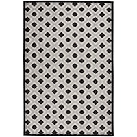 5'3" x 7'5" Black White Rectangle Rug